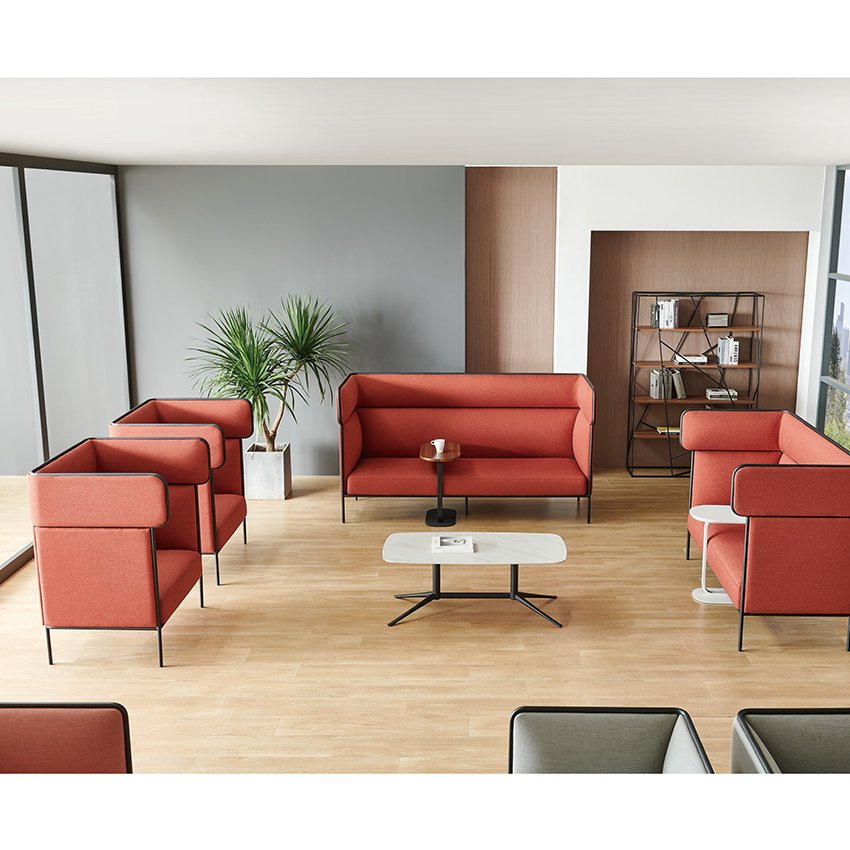 Library /Office Public Area Modular Sectional Combination Waiting Sofa With Screen Partition Reception Sofa
