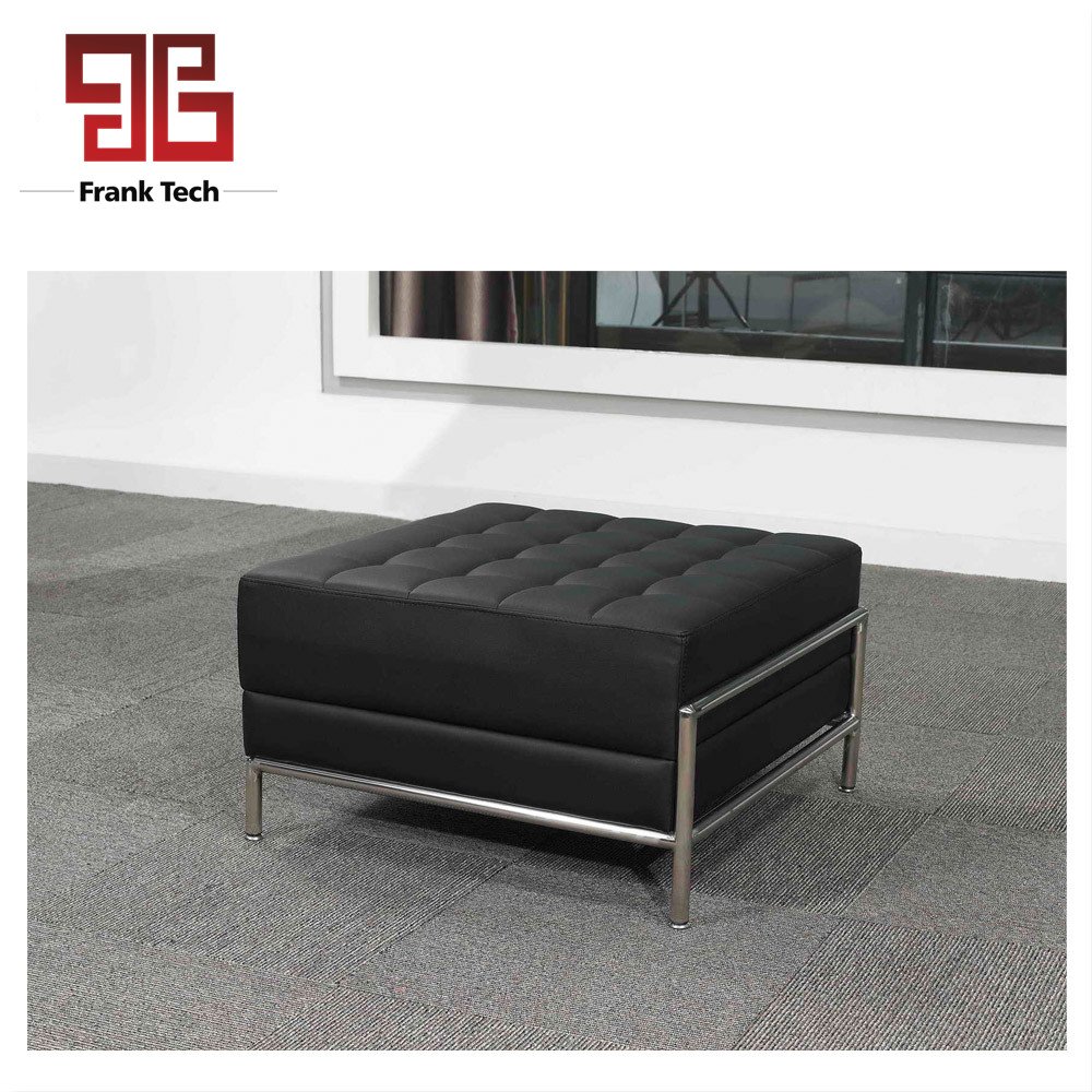 Frank Tech Home Office Furniture Black Leather Office Sofa Sectional Reception Office Sofa
