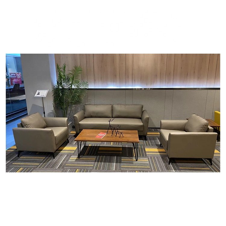 OEM/ODM custom wood furniture modern handmade Guangdong wholesale 3 seater sofa set home living room furniture leather sofa