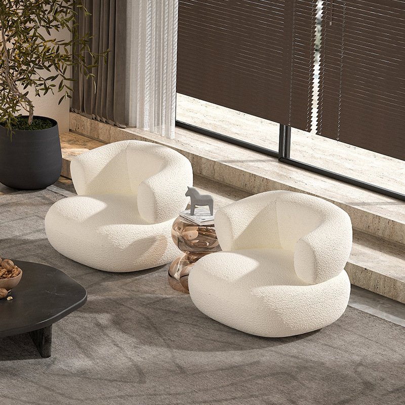 Cream Sofa Set Living room Curved Couch Reception Sofas
