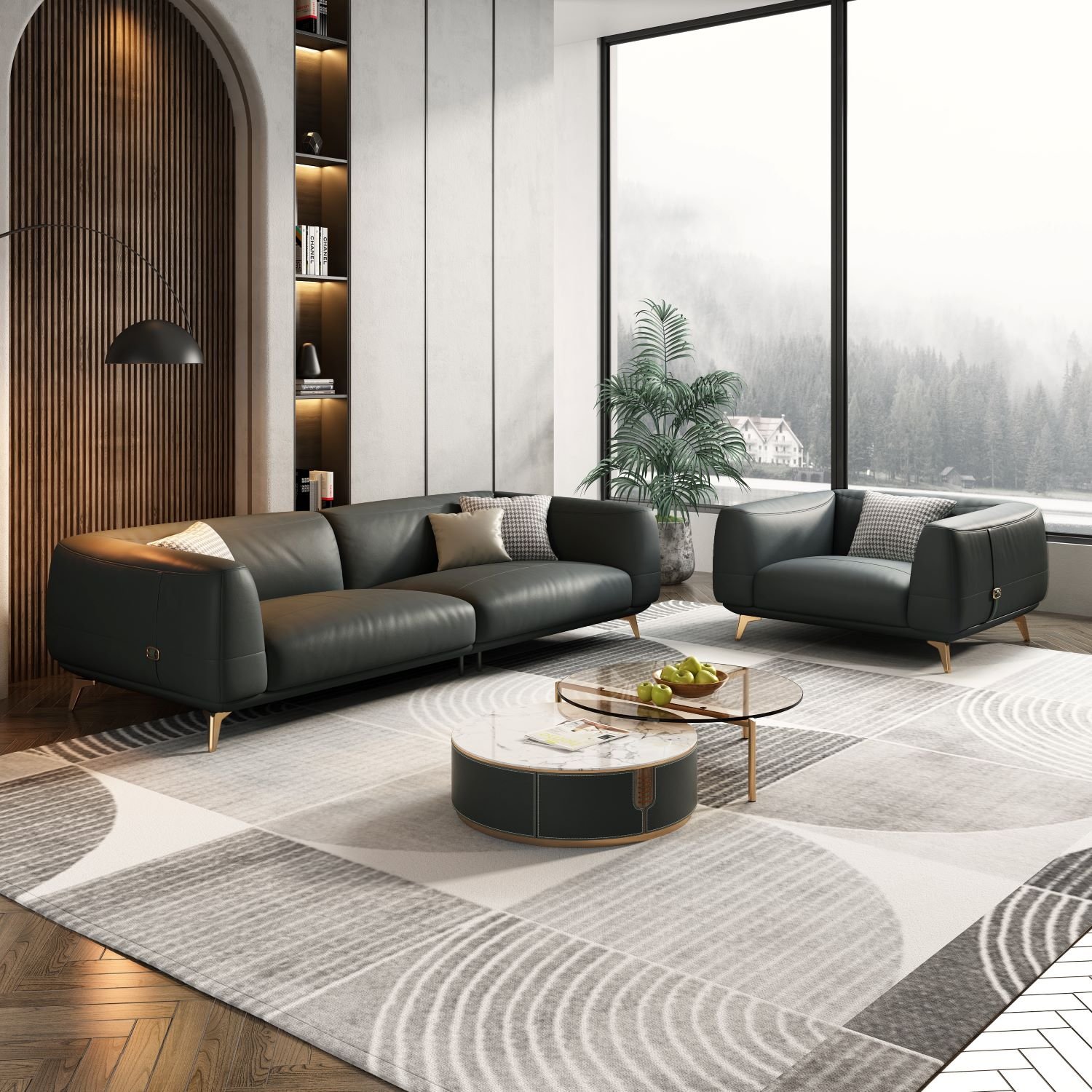 Best Seller Sectional Leather Sofa Luxury Italian Cattlehide Top Layer Nordic 3 Seater Modern Gold sofa chesterfield sofa set
