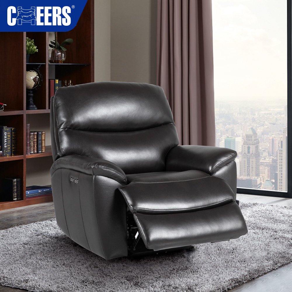 MANWAH CHEERS Hot Selling Power Leather Recliner Adjustable Sofa Single Chair for Living Room Furniture