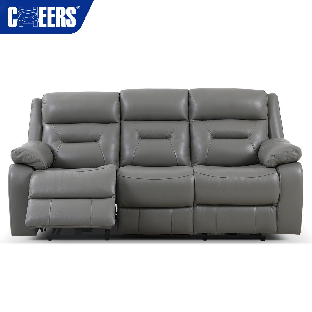 MANWAH CHEERS Modern Sofa Design PU Leather Power Recliner Sofa 3 Seater Reclining Divano Moderno Living Room Sofas
