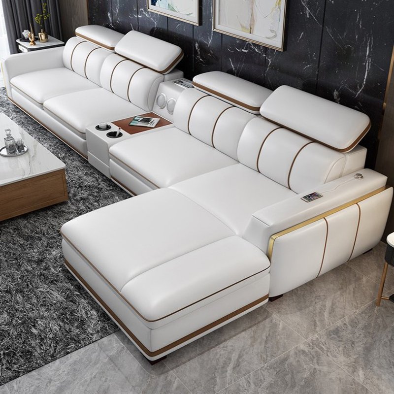 Nordic 1 2 3 L Shape Luxury Leather Living Room Furniture Sectional Sofa Couch