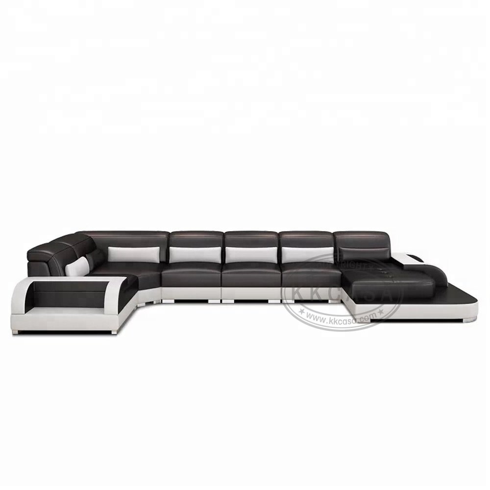 Living Room sofa set U shape sectional leather sofa for home Sofa Direct From China Furniture