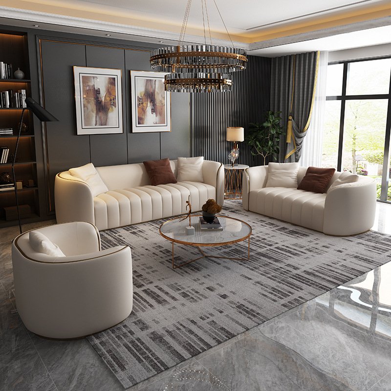 Luxury Modern European Style House Furniture Genuine Leather Sofa Living Room Sofa Furniture Home Furniture Customized Calla
