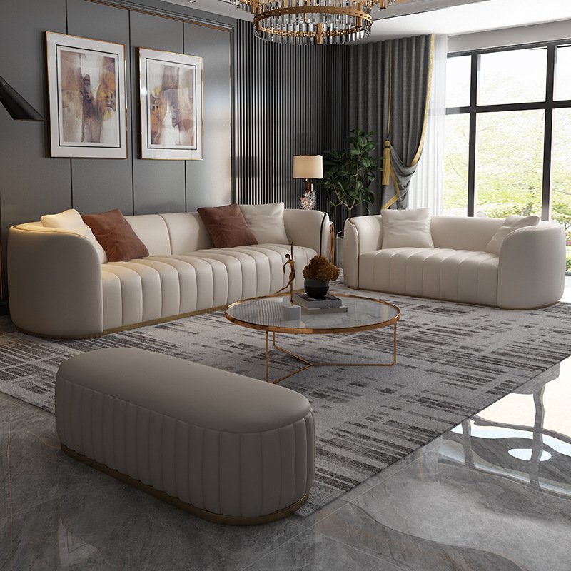 Luxury Modern European Style House Furniture Genuine Leather Sofa Living Room Sofa Furniture Home Furniture Customized Calla