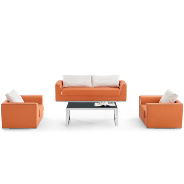 Modern Design Premium Office Reception Seating Single Orange Sofa For Waiting Area