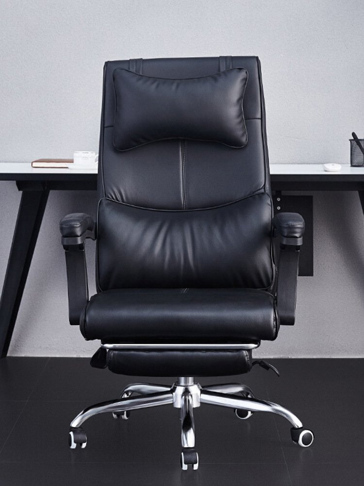 High Back Executive Office Chair with Genuine Leather Ergonomic Design Comfortable for Extended Sitting Study Room Chair