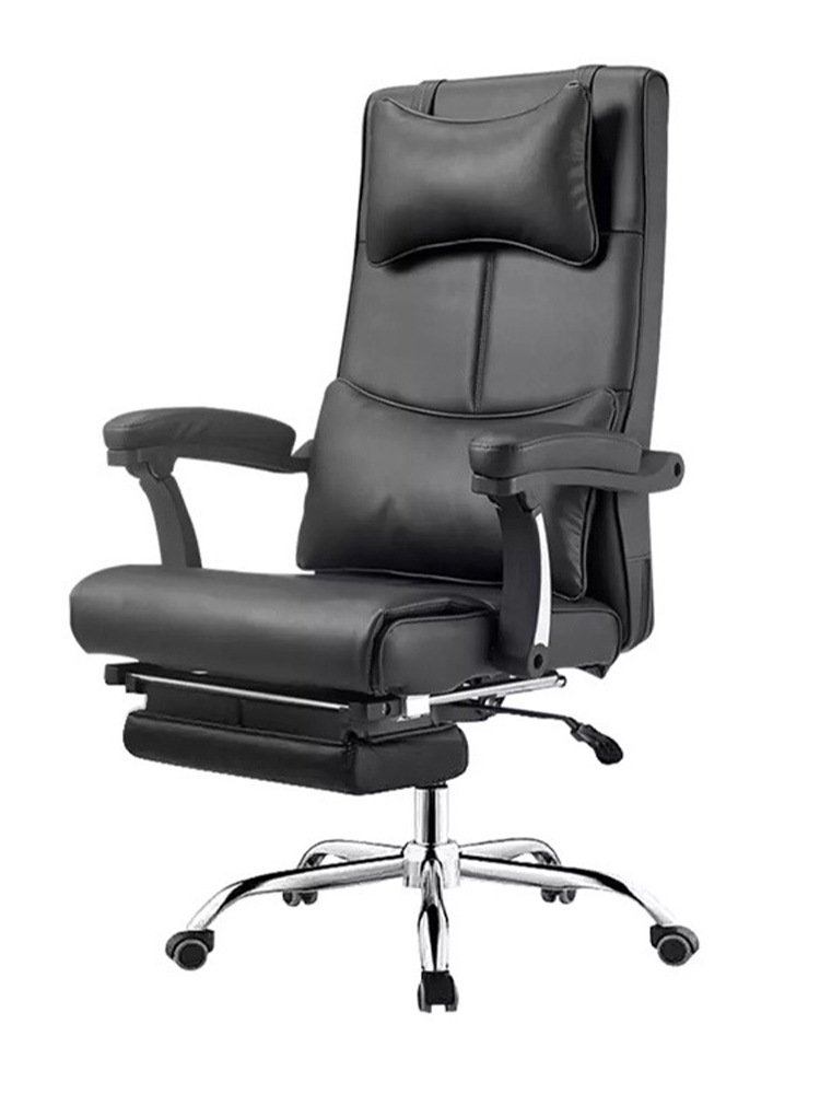 High Back Executive Office Chair with Genuine Leather Ergonomic Design Comfortable for Extended Sitting Study Room Chair