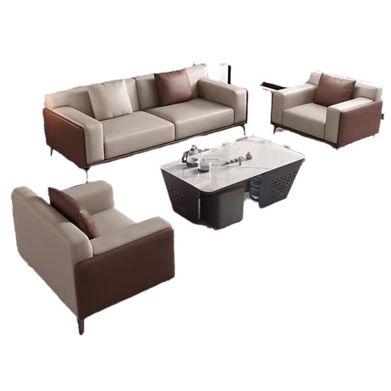 Chuang yue Chuang yue Light Luxury Simple Modern Design Office Sofa Set Small Family Reception Room Business Leather