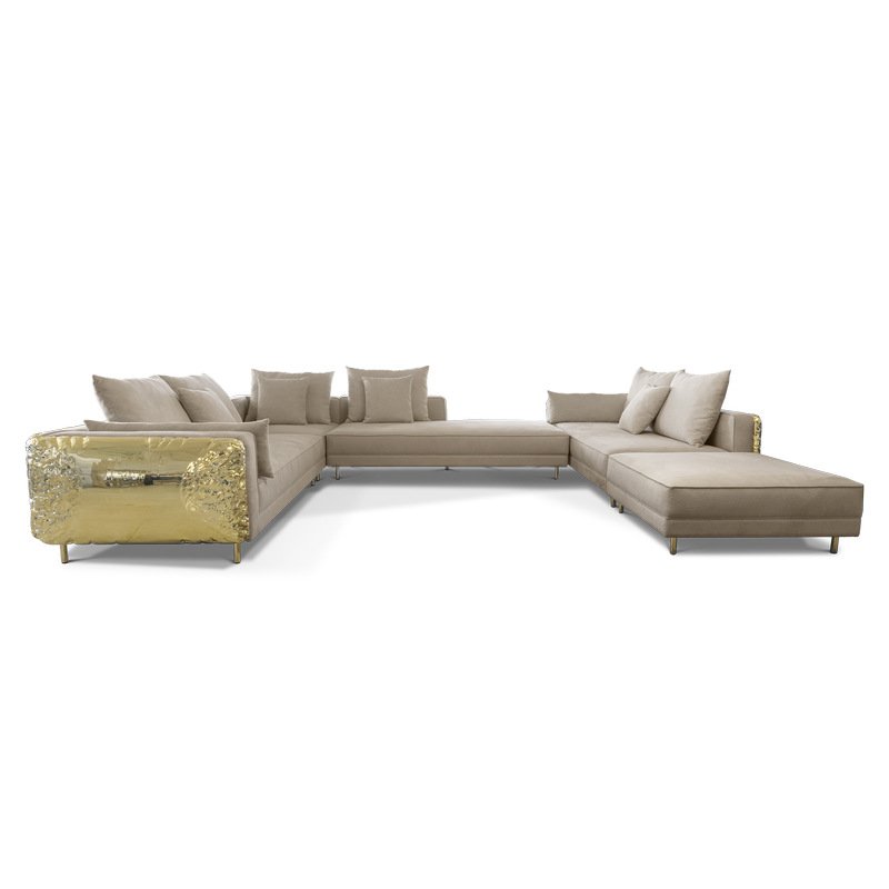 Boca Design Premium Villa Modern Style Light Luxury leather Sectional Couch Custom Sofa Set Furniture living room sofa