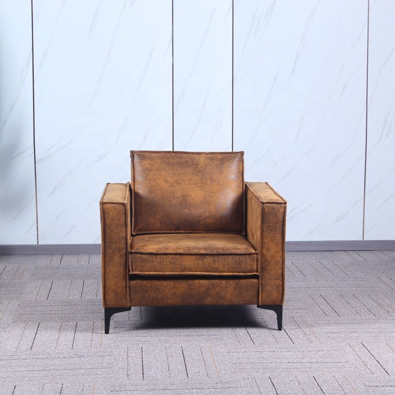 Nordic Style Single Seater Leather Office Sofa Comfortable Dining and Hotel Reclining Chair Manufactured by Factory