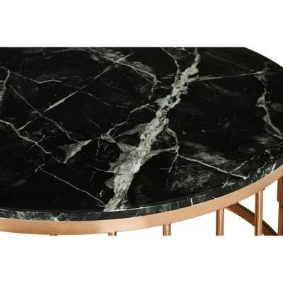 Luxury round Coffee Table with Black Marble Top Creative New Design for Living Room Dining Hotel Hall Made Iron Metal Hospitals