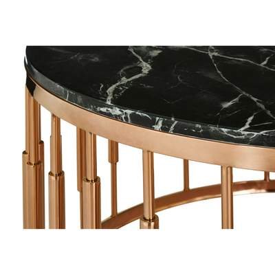 Luxury round Coffee Table with Black Marble Top Creative New Design for Living Room Dining Hotel Hall Made Iron Metal Hospitals