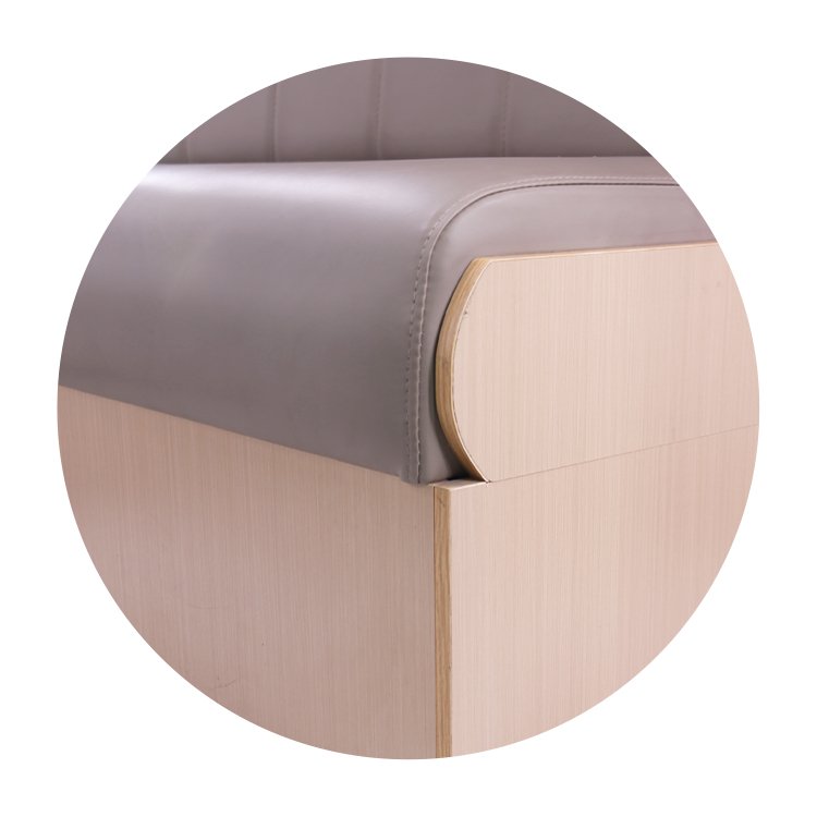 Commercial Furniture Restaurant Booth Seating Pink Sofa Back Luxury PU Leather Fabric Solid Wood Base
