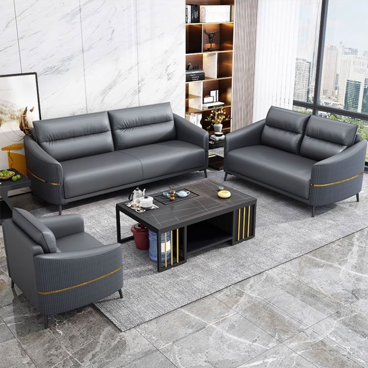 Liyu Commercial Office Furniture Reception Sofas Office Leather Furniture Office Sofa