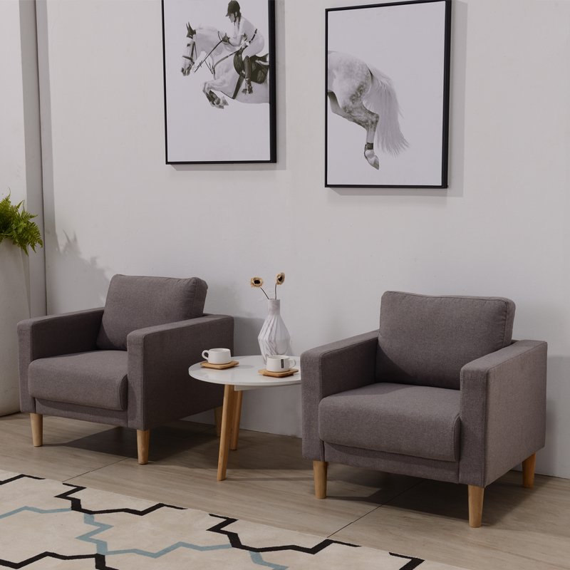 Quality Choice Ingenious Design Removable Washable Gray U-Shaped Solid Wood Office Sofa