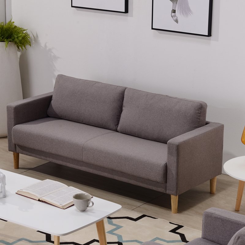 Quality Choice Ingenious Design Removable Washable Gray U-Shaped Solid Wood Office Sofa