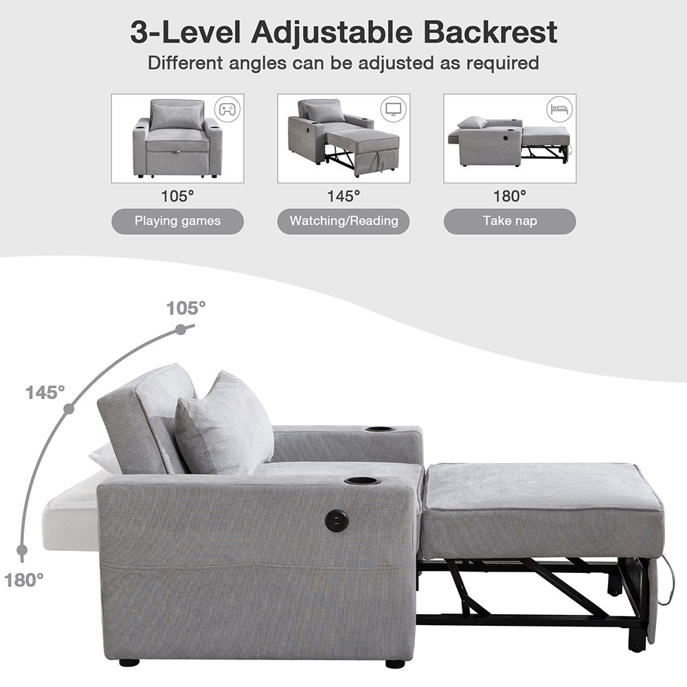 VANBOW grey color multifunctional folding space saving living room sofa bed for sale