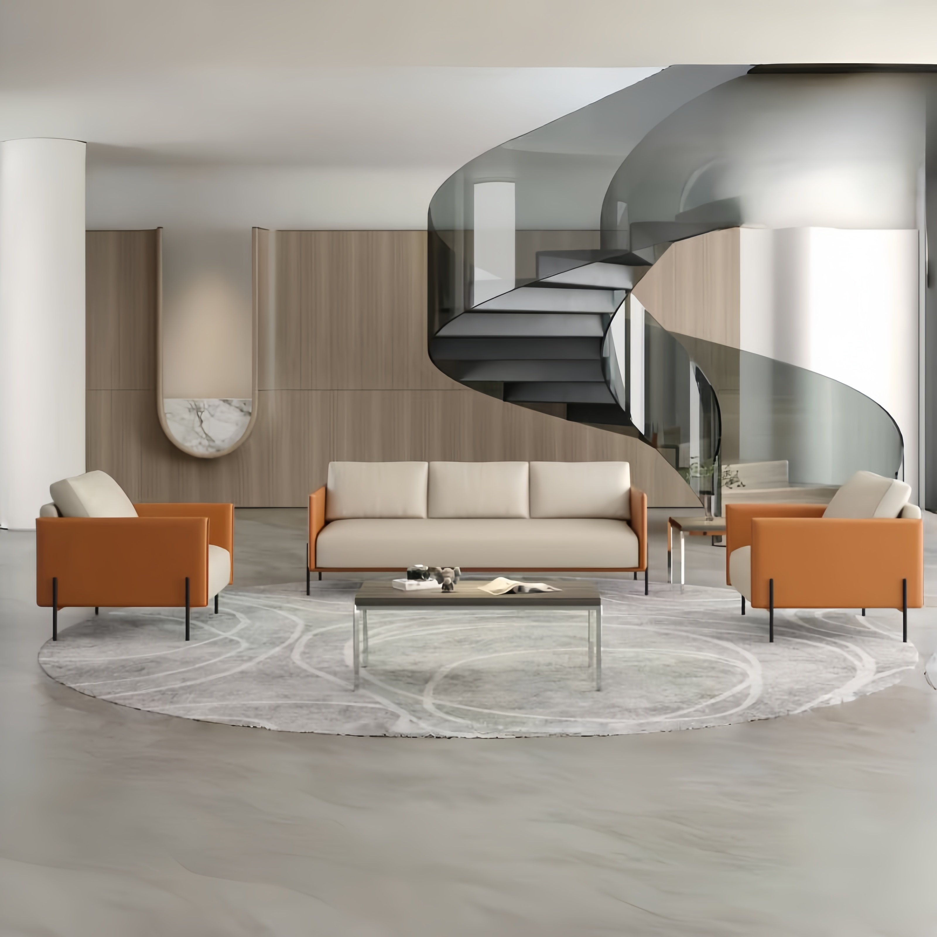 Modern style office furniture sofa set, segmented sofa suitable for office office sofas