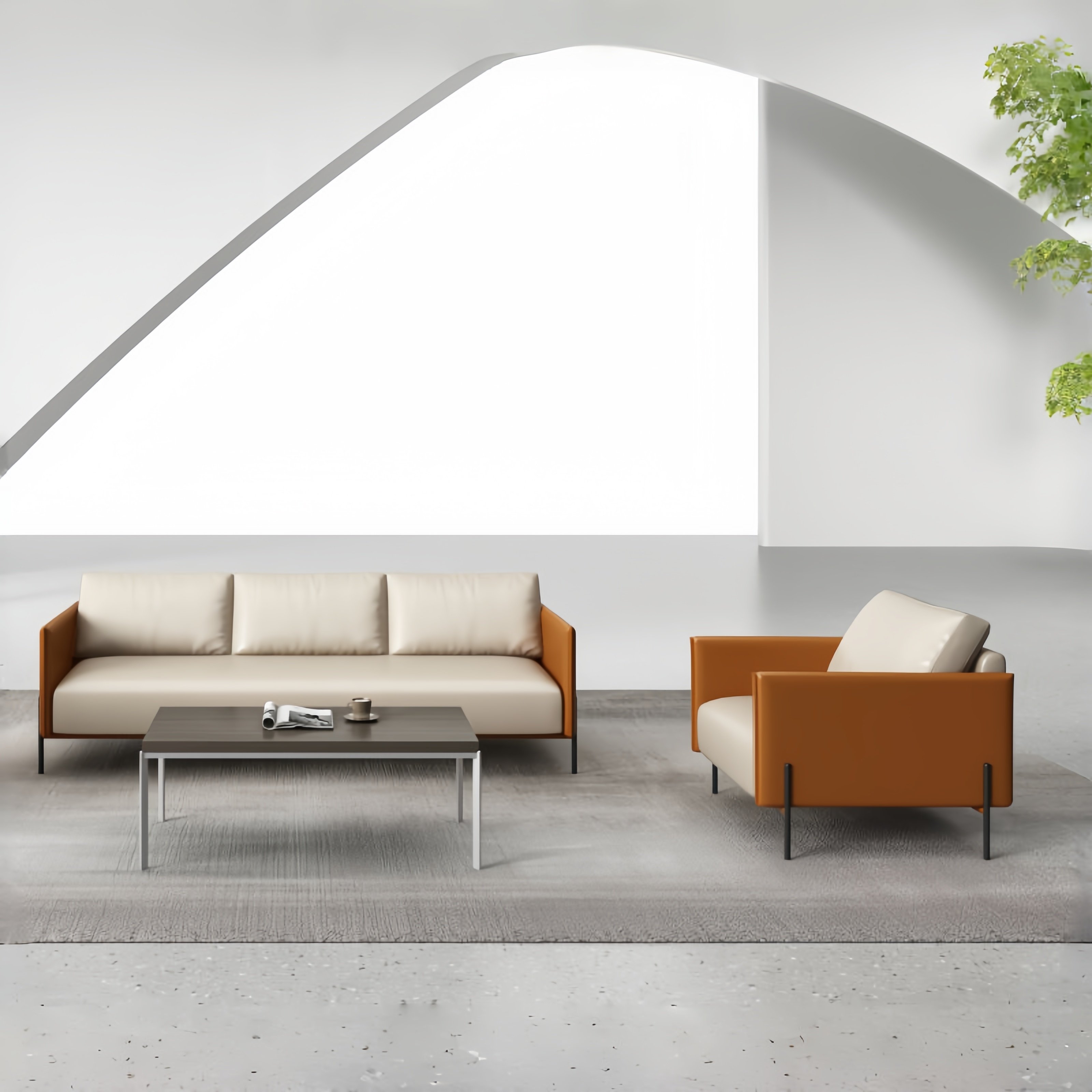 Modern style office furniture sofa set, segmented sofa suitable for office office sofas