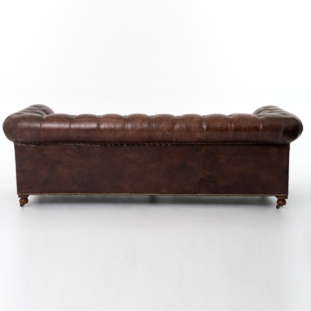 Chesterfield design living room sofas Genuine Leather sofa cover With Solid Wood living room furniture for home decor Use