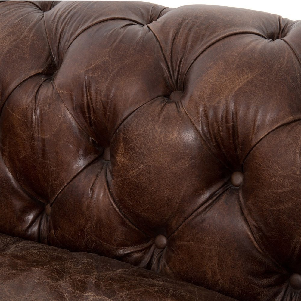 Chesterfield design living room sofas Genuine Leather sofa cover With Solid Wood living room furniture for home decor Use