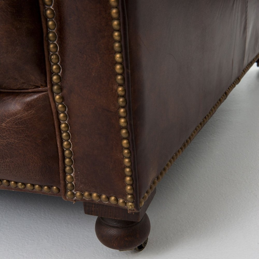 Chesterfield design living room sofas Genuine Leather sofa cover With Solid Wood living room furniture for home decor Use