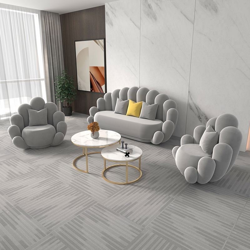 Fashion Creative Combination Living Room 1+2+3 Set Home Salon Furniture Velvet Recliner Sofa