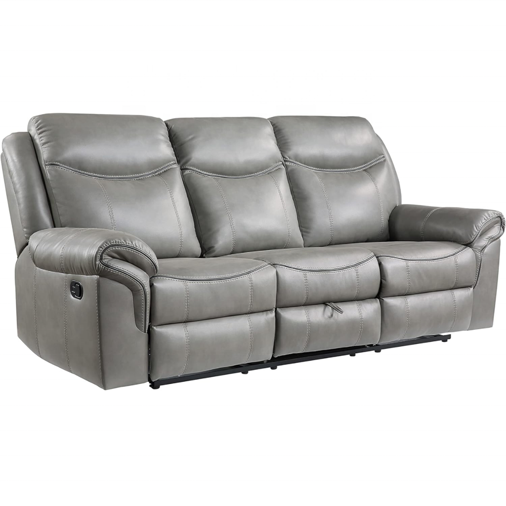 Comfortable high quality fabric living room Reclining Sofa and Love seat match Storage Console with draw table