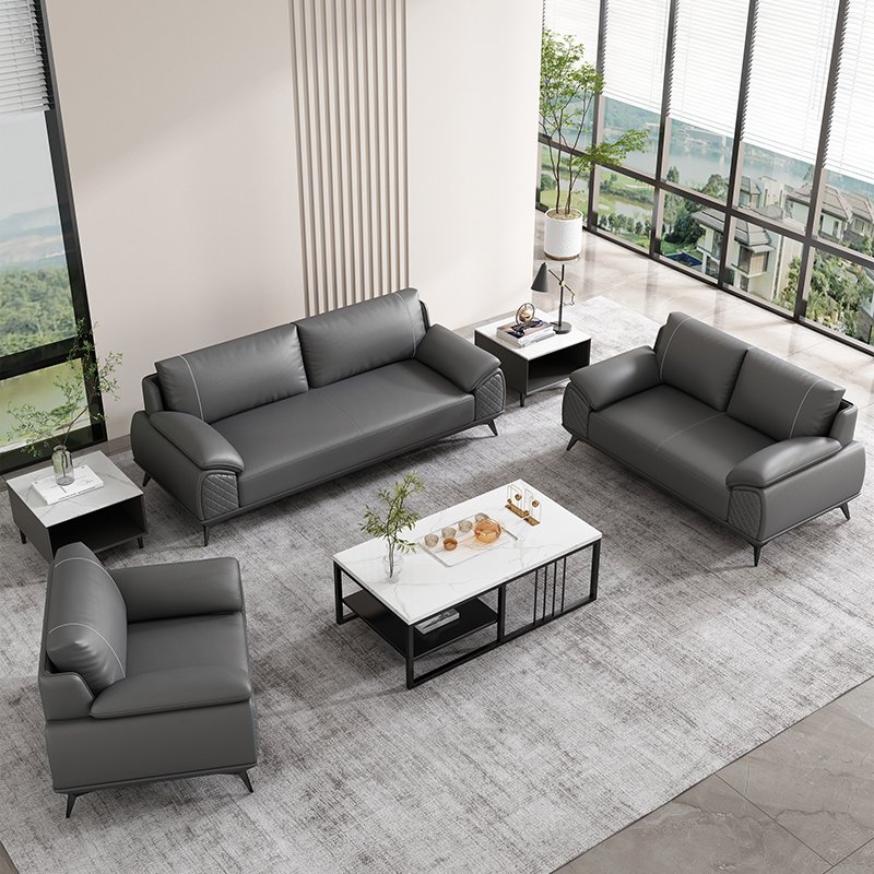 Foshan Furniture Wholesale Modern Office Sofa Luxury Executive Ceo Office Leather Sofa Business Reception