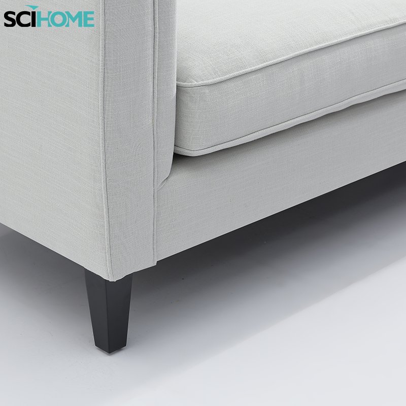 SCIHOME Classic 3 Seater White Tufted Living Room Sofa Set
