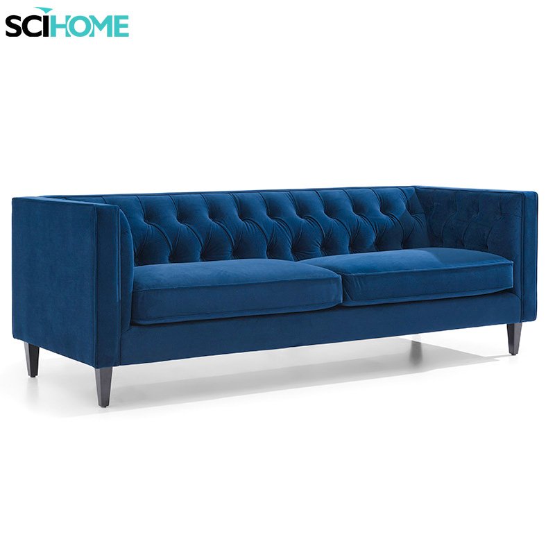 SCIHOME Classic 3 Seater White Tufted Living Room Sofa Set