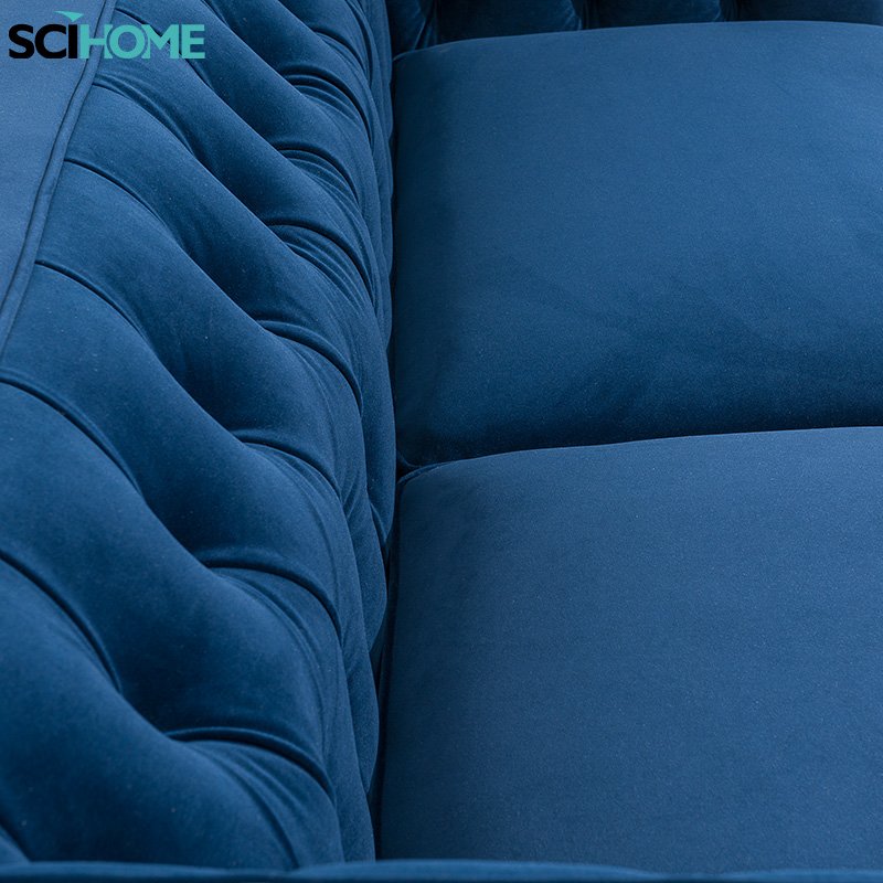 SCIHOME Classic 3 Seater White Tufted Living Room Sofa Set