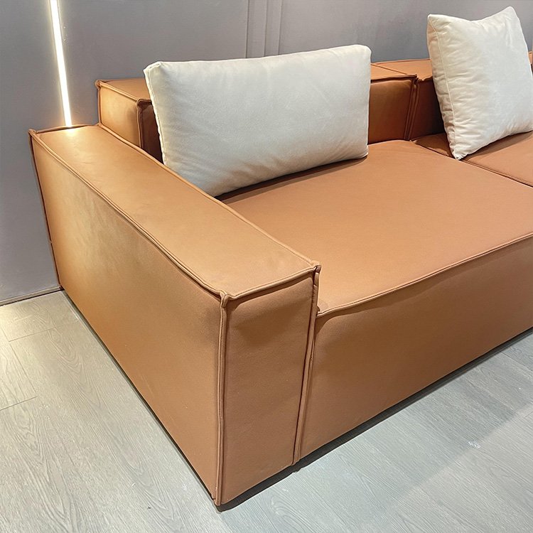 Modern Italian 4 Seater Recliner Modular Corner Couch Living Room Sectional Genuine Leather Leisure Sofa