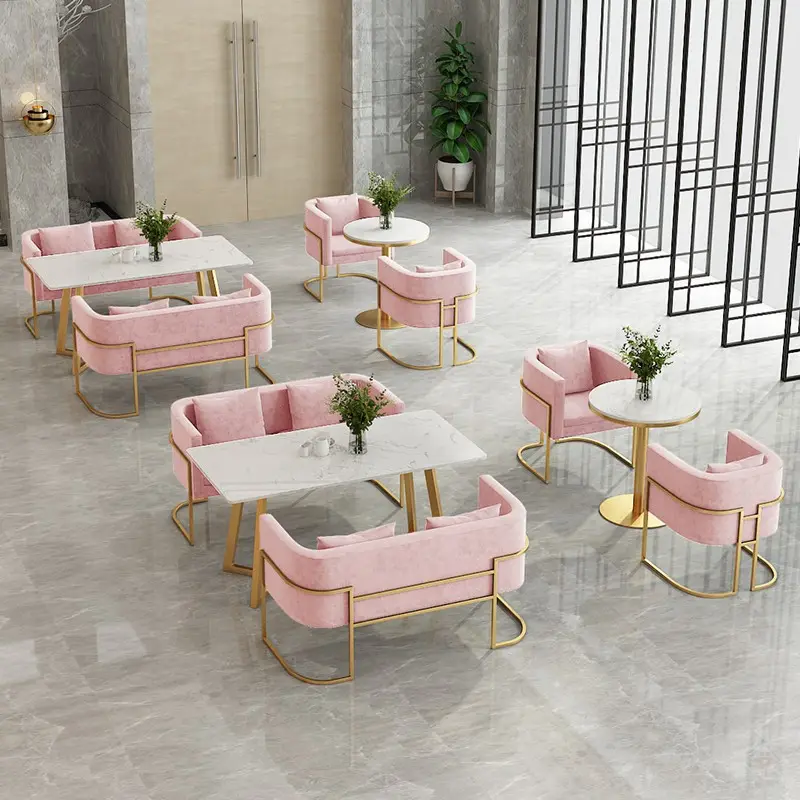 modern luxury velvet nail salon hotel restaurant sofa booth and table furniture