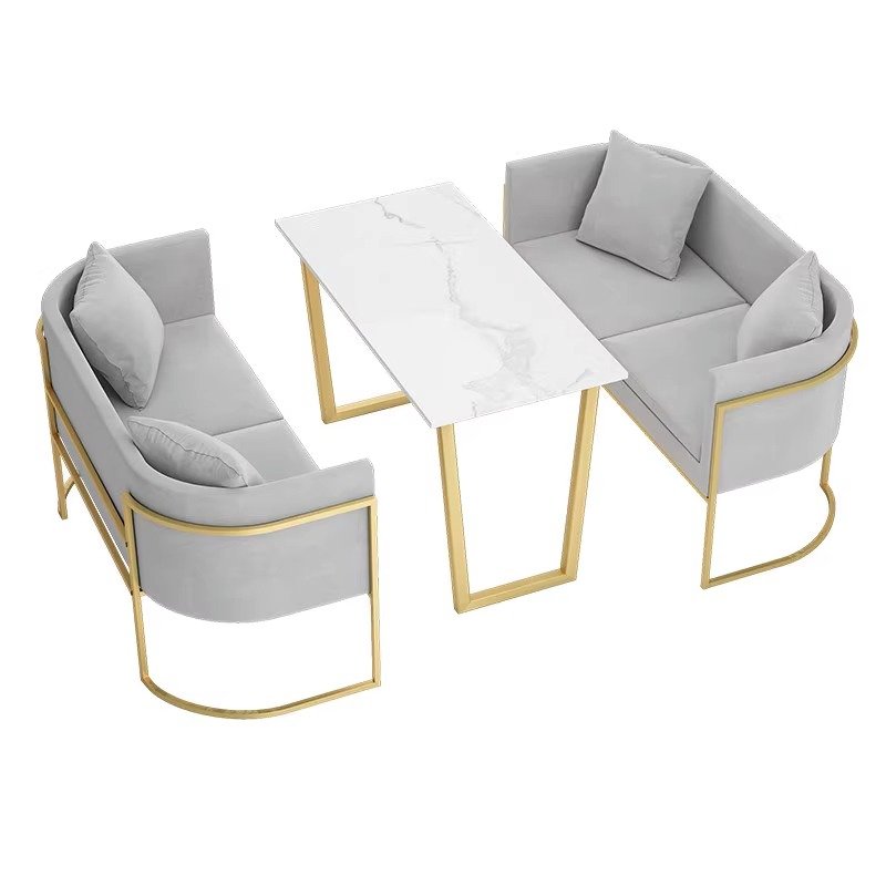 modern luxury velvet nail salon hotel restaurant sofa booth and table furniture