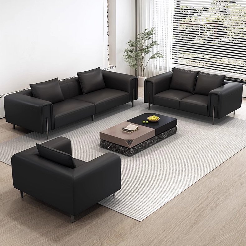 Durable high quality customized general leather set manager office sofa waiting area hotel lobby material