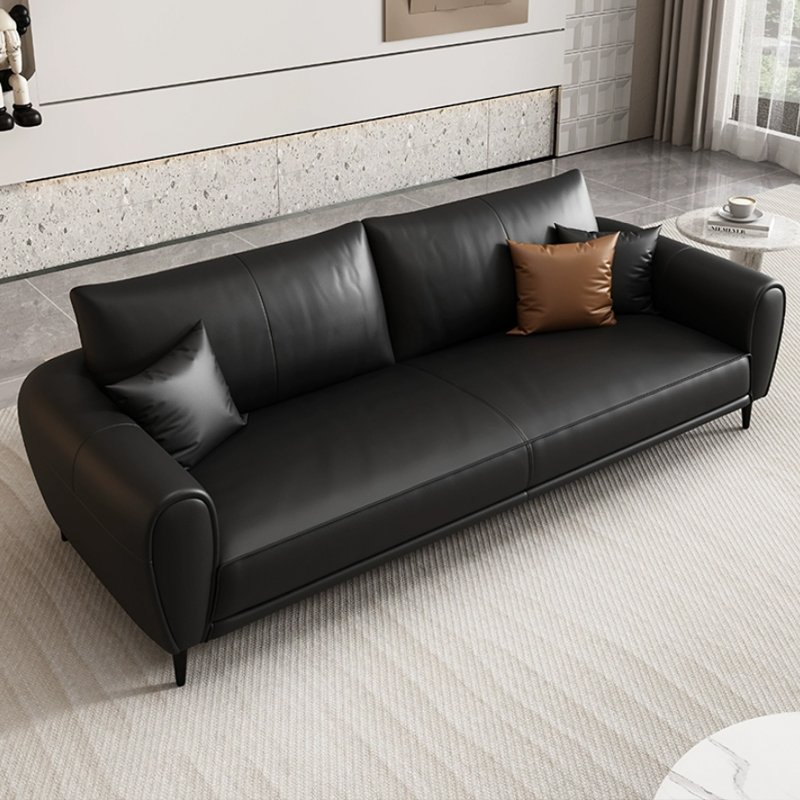 Italian Modern Leather Office Sofa Minimalist Three-Person Company Business Reception Room Furniture for Living Room