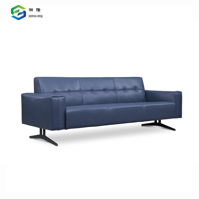 Modern Couch Living Room Sofas Blue Office Sofa Leather Reception Sofa
