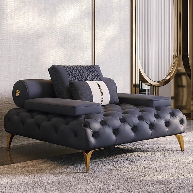 High-End Italian Design 3 Seater Leather Sofa from Milano Modern Modular Sofa for Apartment Living Room Soft and Stylish