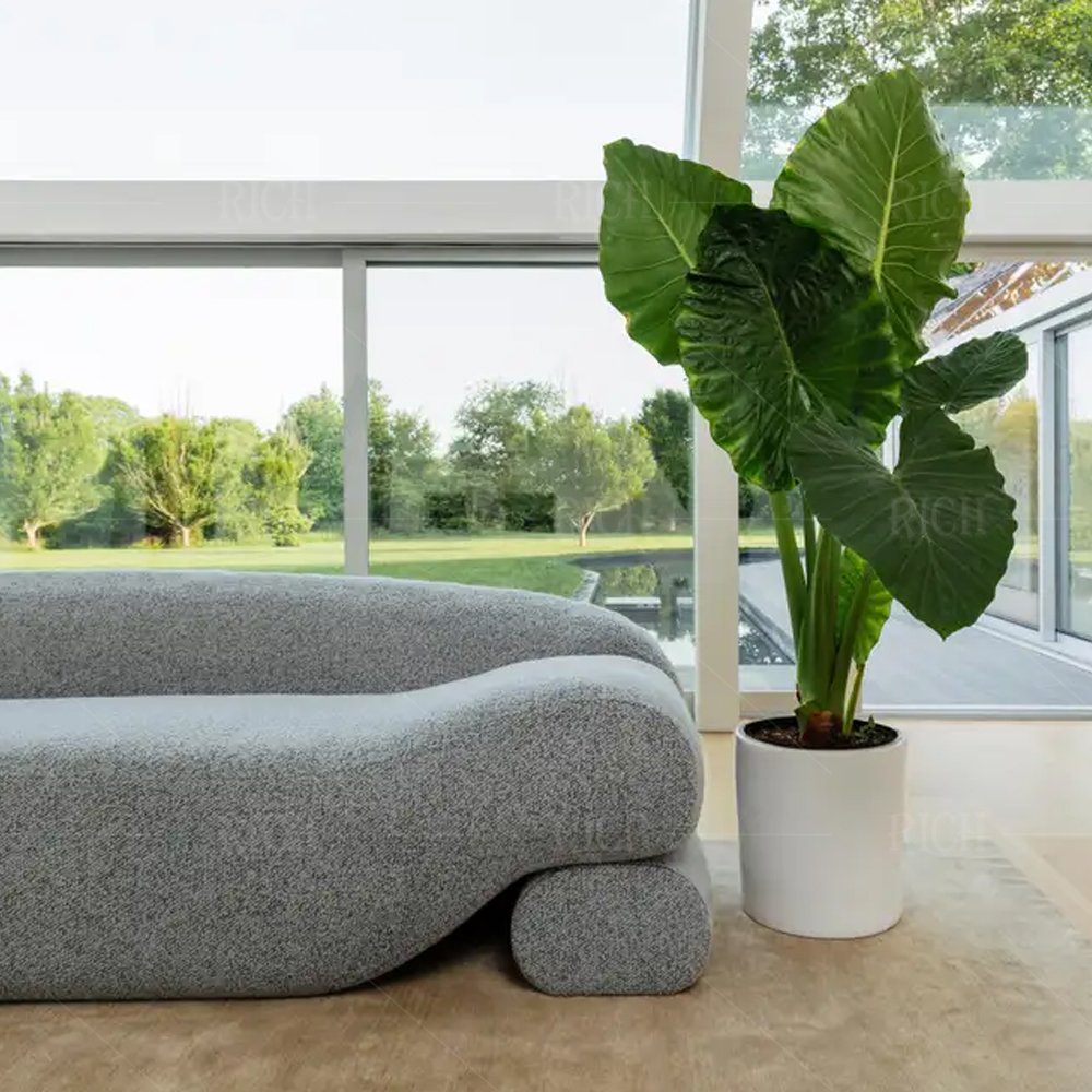 unique teddy wool comfortable soft sofa shearling modern Italian sheepskin sofa contemporary design lamb wool boucle lounge sofa