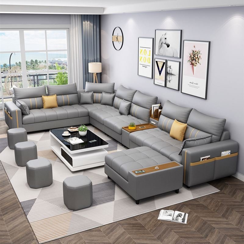 MEIJIA weddi g Chinese style grey modern lounge suite 4sofa sofa set furniture