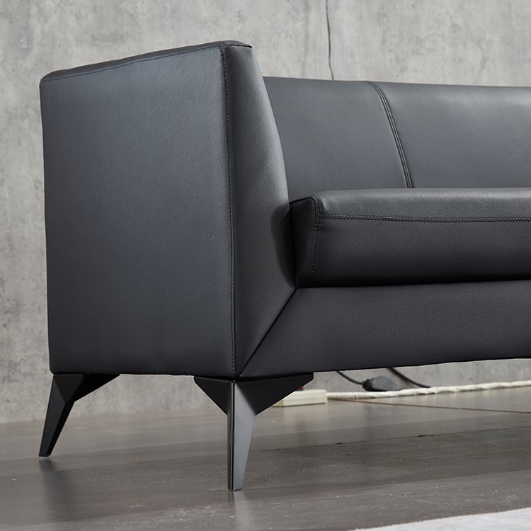 Home Office Sofas Set Furniture Luxury Solid Wood Frame Three Seater Leather Couch Set Living Room Sofa
