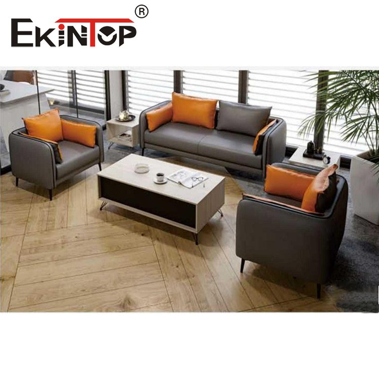 Ekintop Customized colors office furniture and office sofas wooden leather office sofa for sales