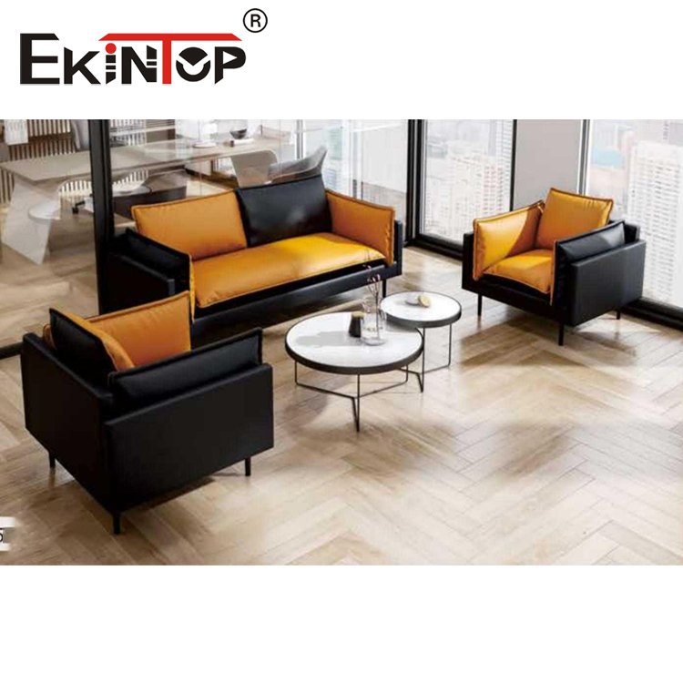 Ekintop Customized colors office furniture and office sofas wooden leather office sofa for sales
