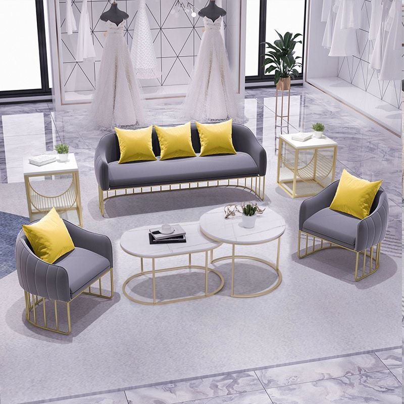 Modern Simple Metal Frame Couch Set living room Furniture Velvet Fabric 1+2+3 Sectional living room sofas