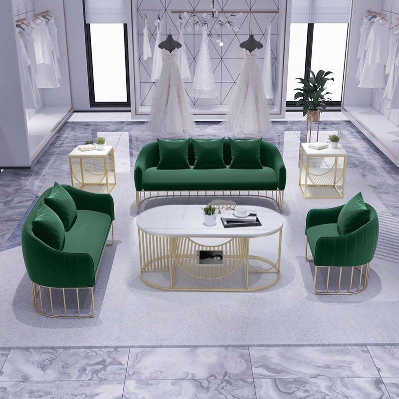 Modern Simple Metal Frame Couch Set living room Furniture Velvet Fabric 1+2+3 Sectional living room sofas