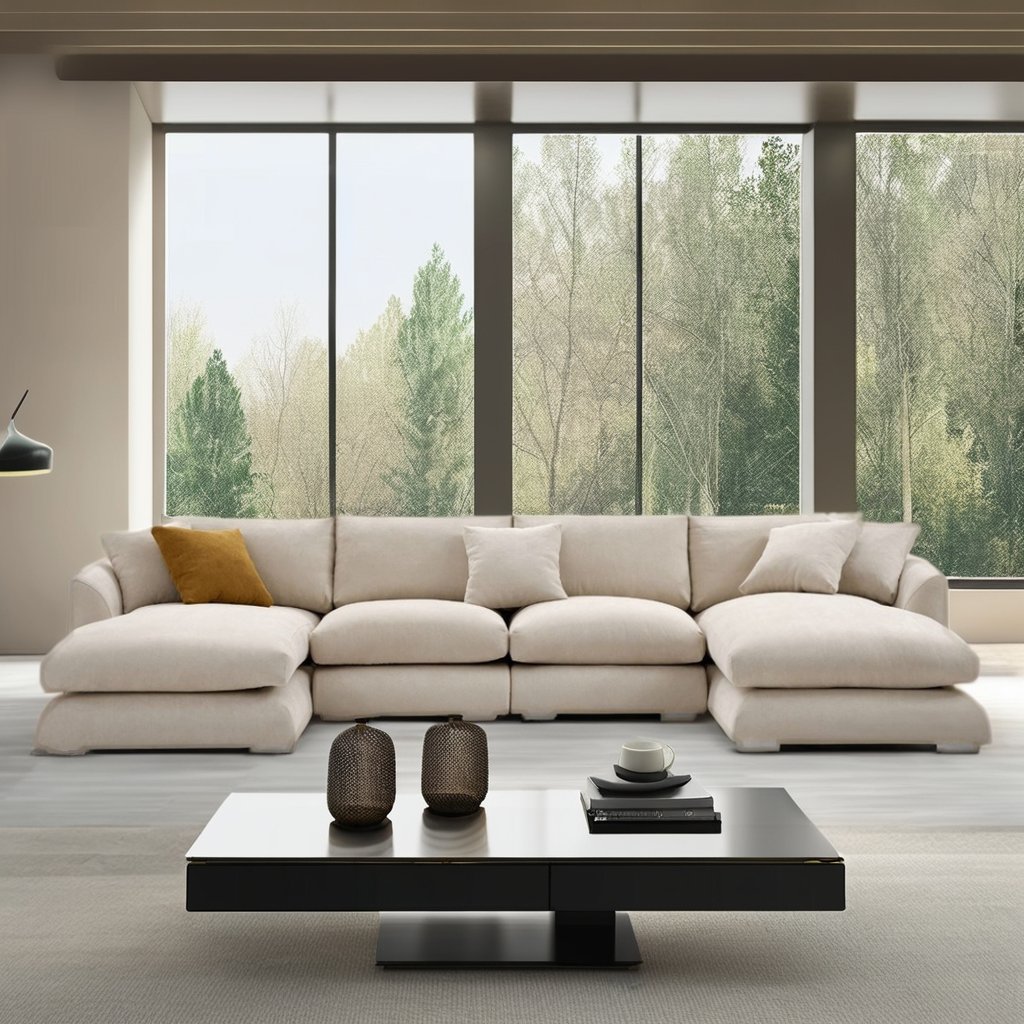 Nordic Minimalist Feather Modular Sofa Italy Designer Couch Set Home Living Room Household Furniture U Shaped Sofa